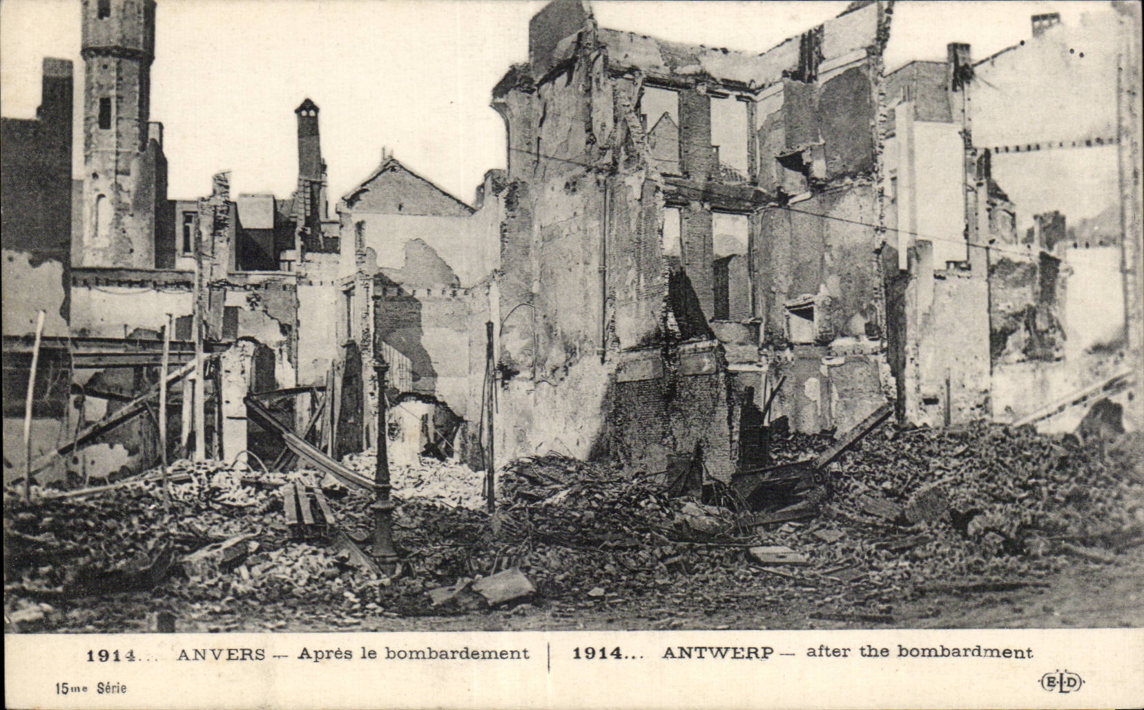 CPA Militaria Antwerp After the bombardment