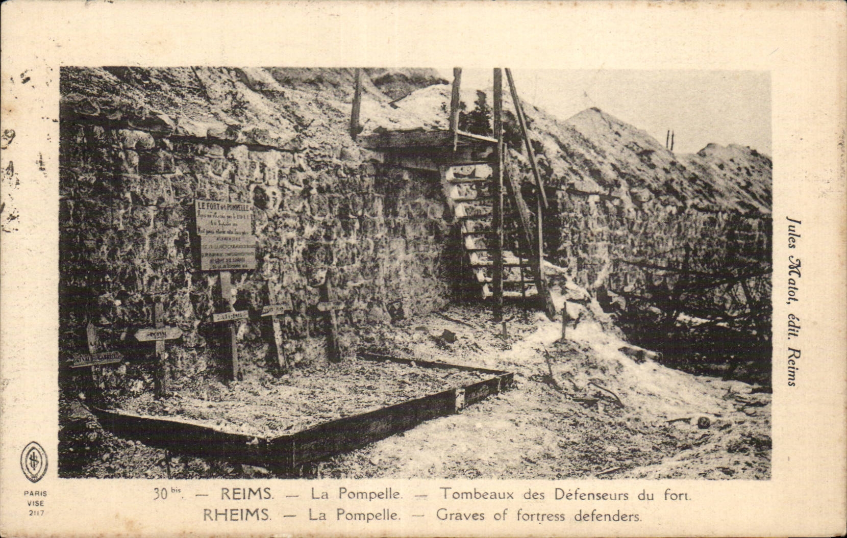 CPA Reims Pompelle Tombs of the defenders of strong Militaria