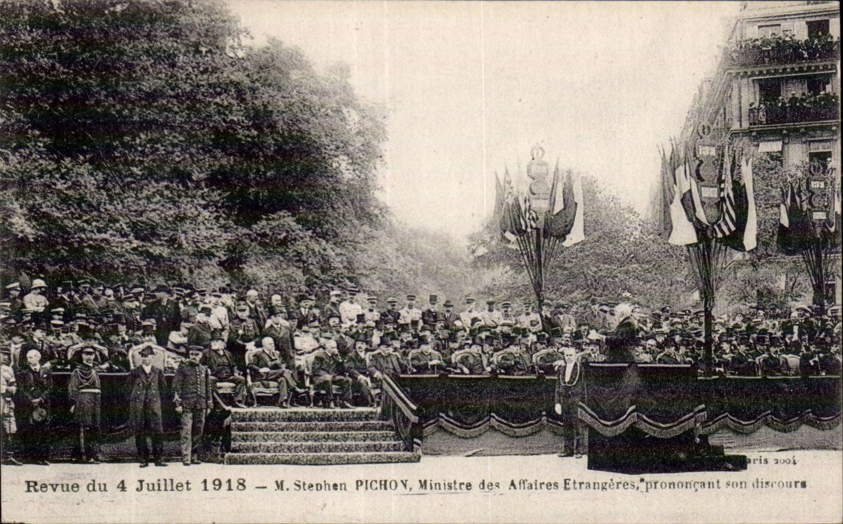 CPA Militaria Paris Re-examined of July 14th 1919 Stephen Pichon Foreign Minister