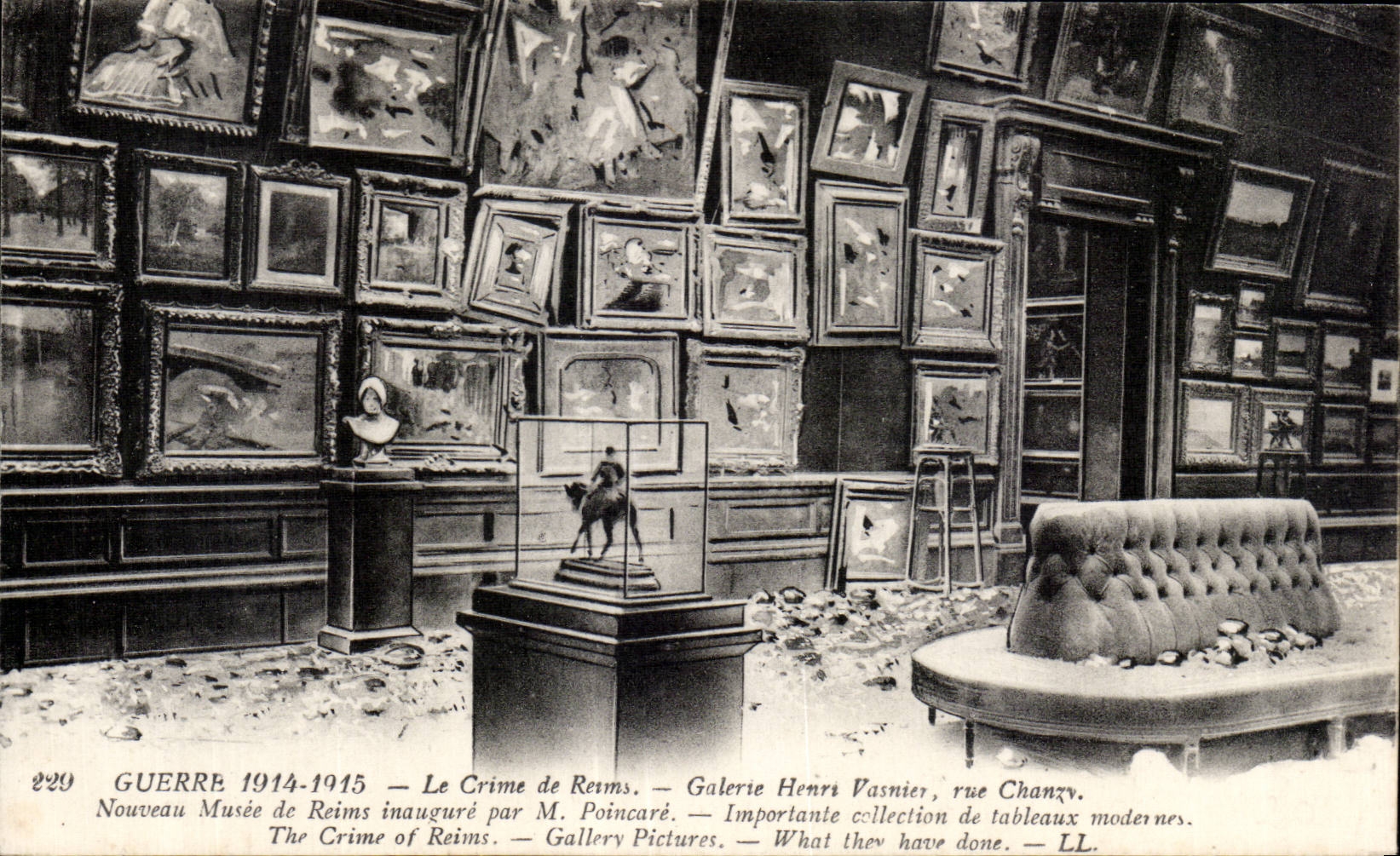 CPA Militaria Reims Gallery Henri Vasnier Street chanzy