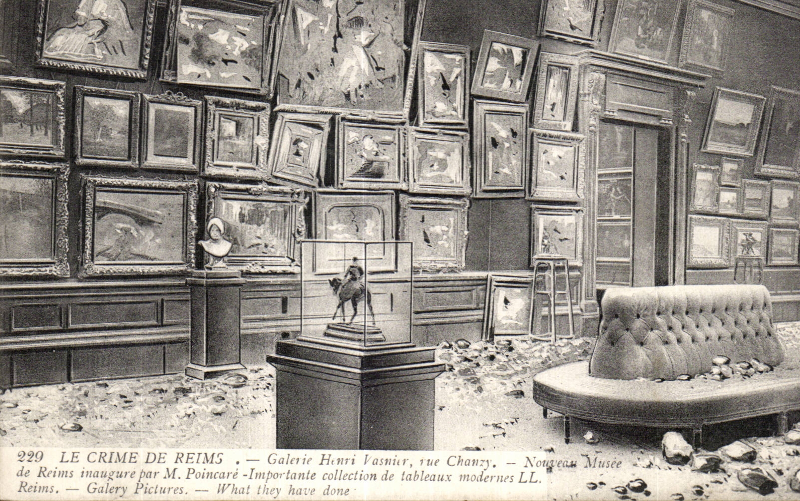 CPA Militaria the crime of Reims Gallery Henri Vasnier Street chanzy