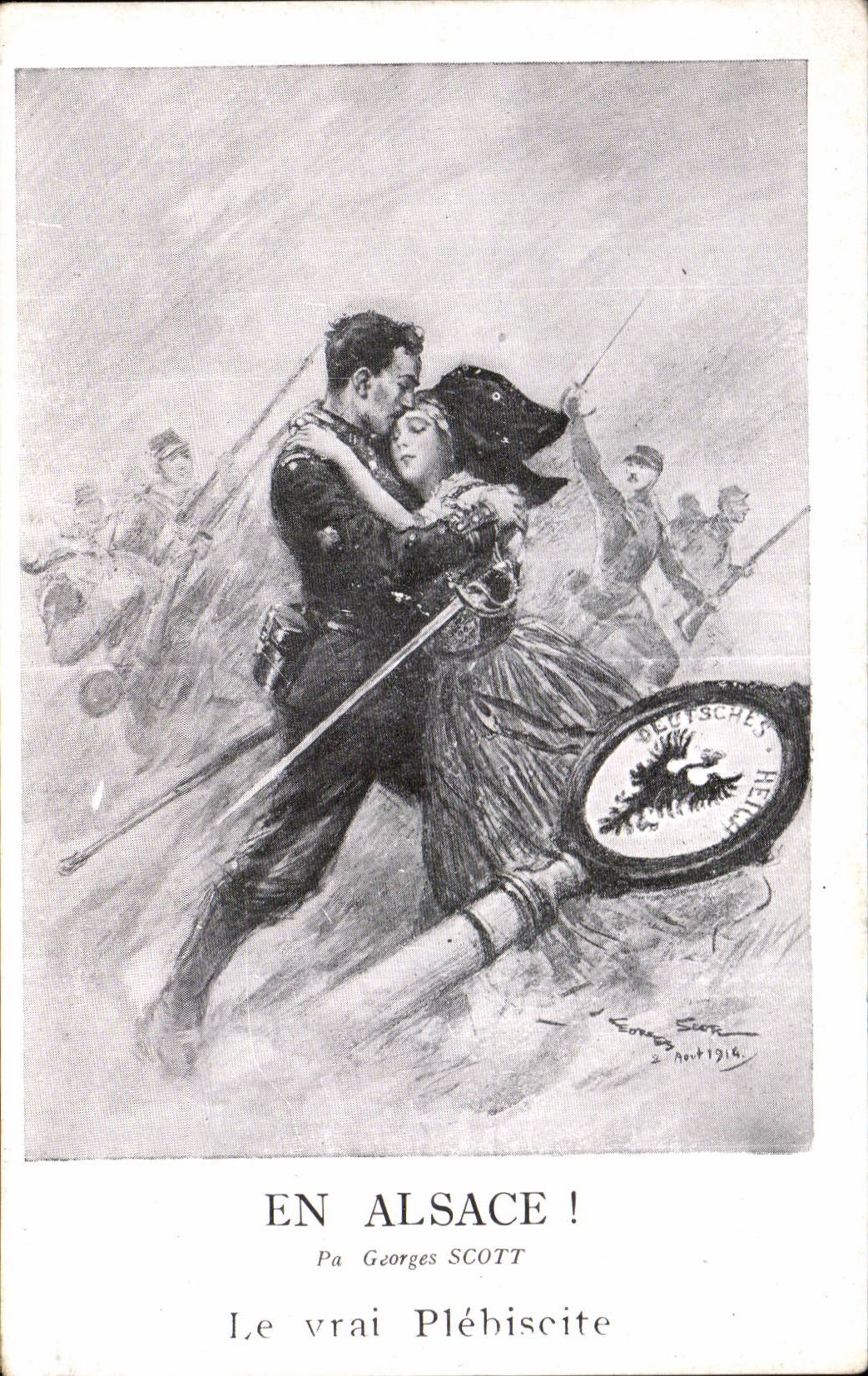 CPA Militaria In Alsace by George Scott the true plebiscite