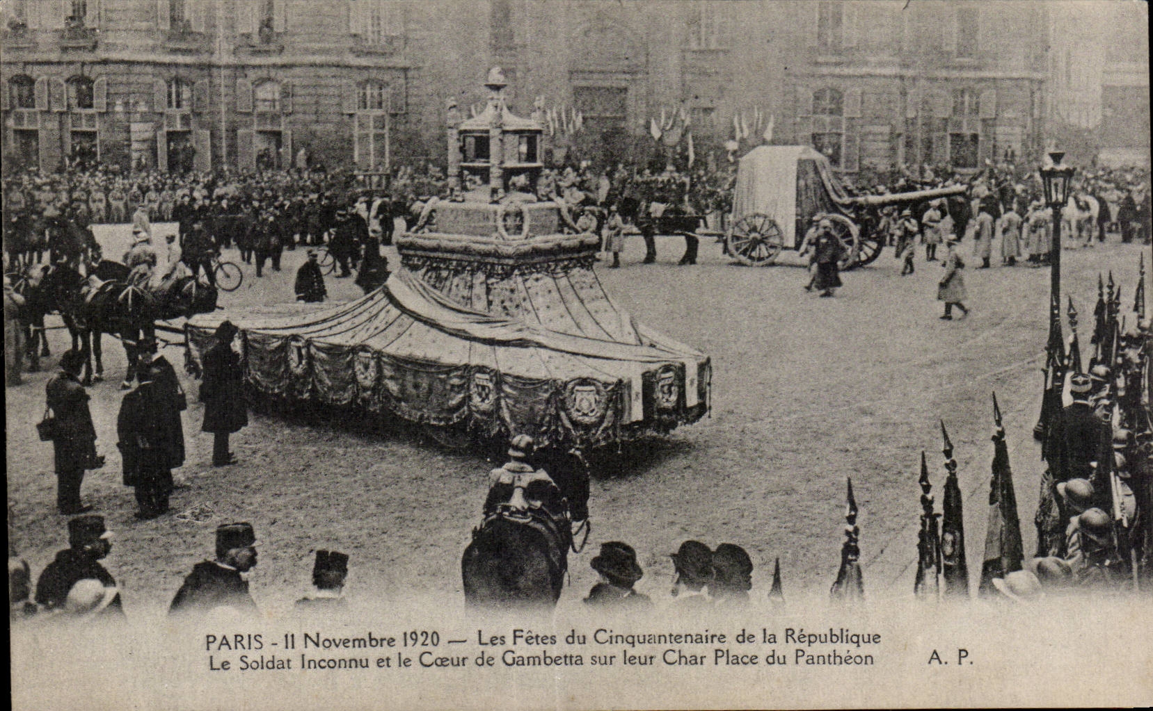 CPA Militaria Paris November 11th 1920 festivals of the fiftieth anniversary of the Republic