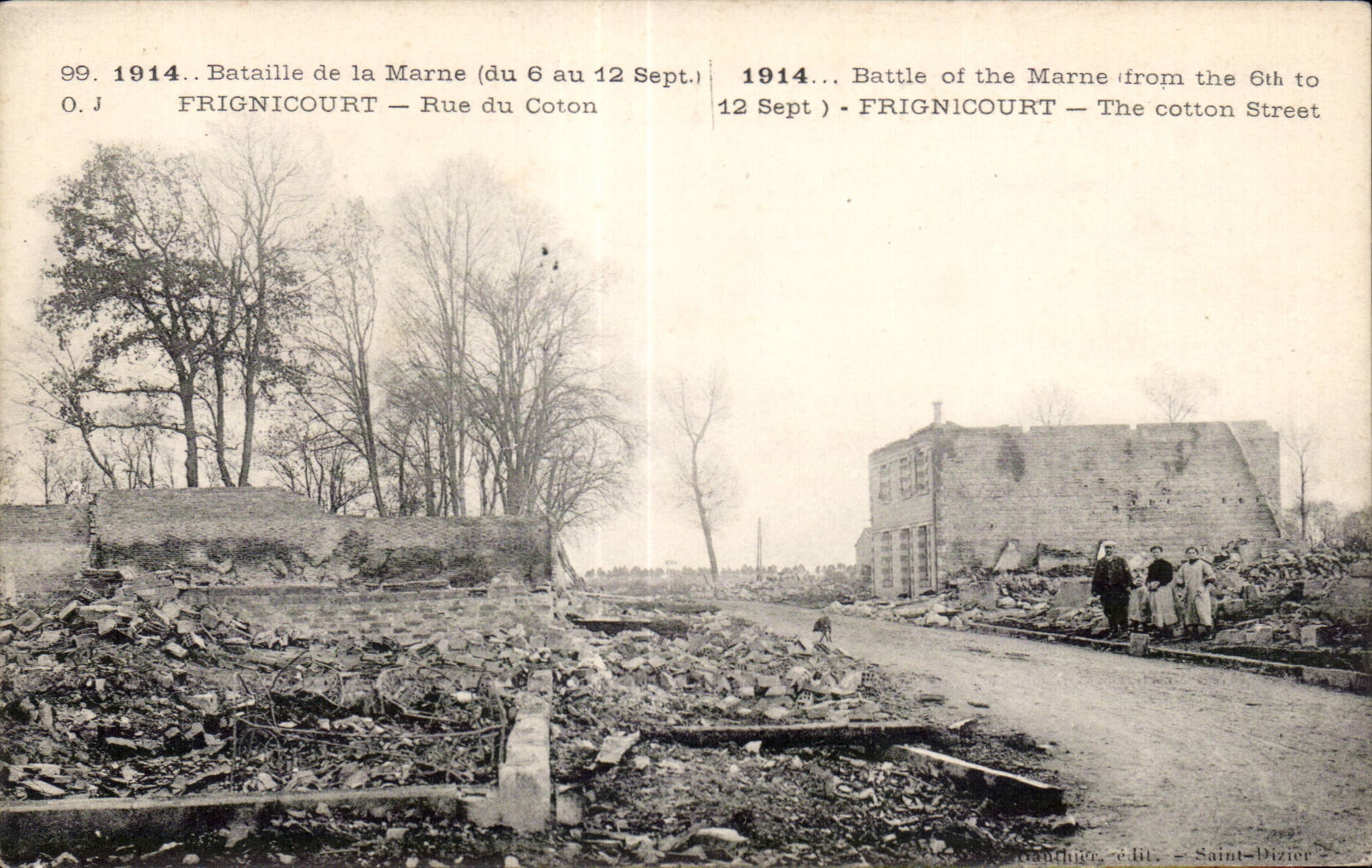 CPA Militaria the Great War 1914 Battles of the Marne Frignicourt Rue of cotton