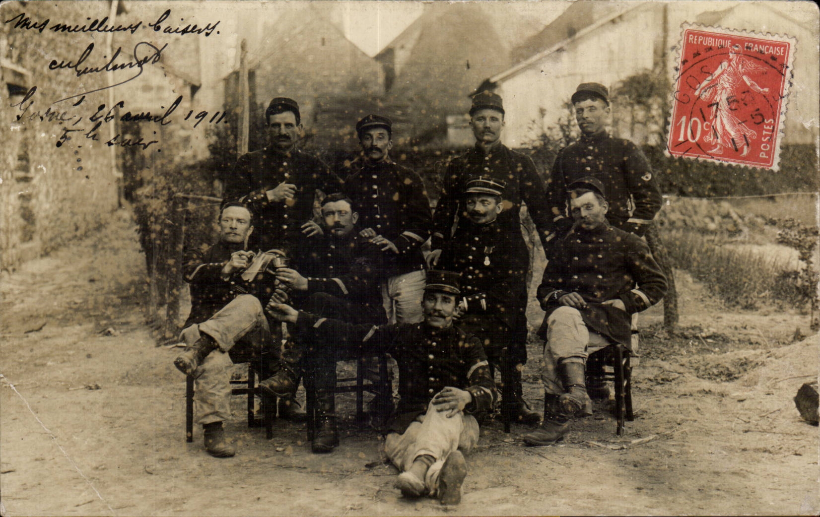CARTE PHOTO Cosne Nievre Militaria Guerre de 1911 Soldats