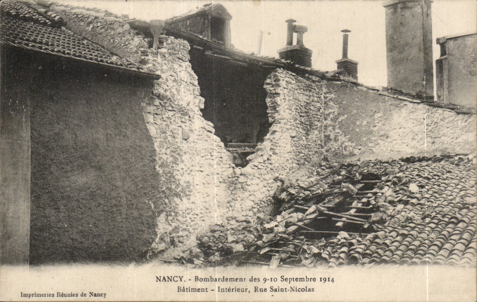 CPA Militaria the Great War Nancy September 1914 Interior Building Street St Nicolas