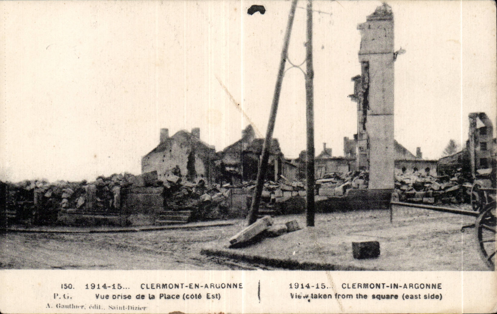 CPA Militaria the large 1914 Clermont war in Argonne Seen from of the place