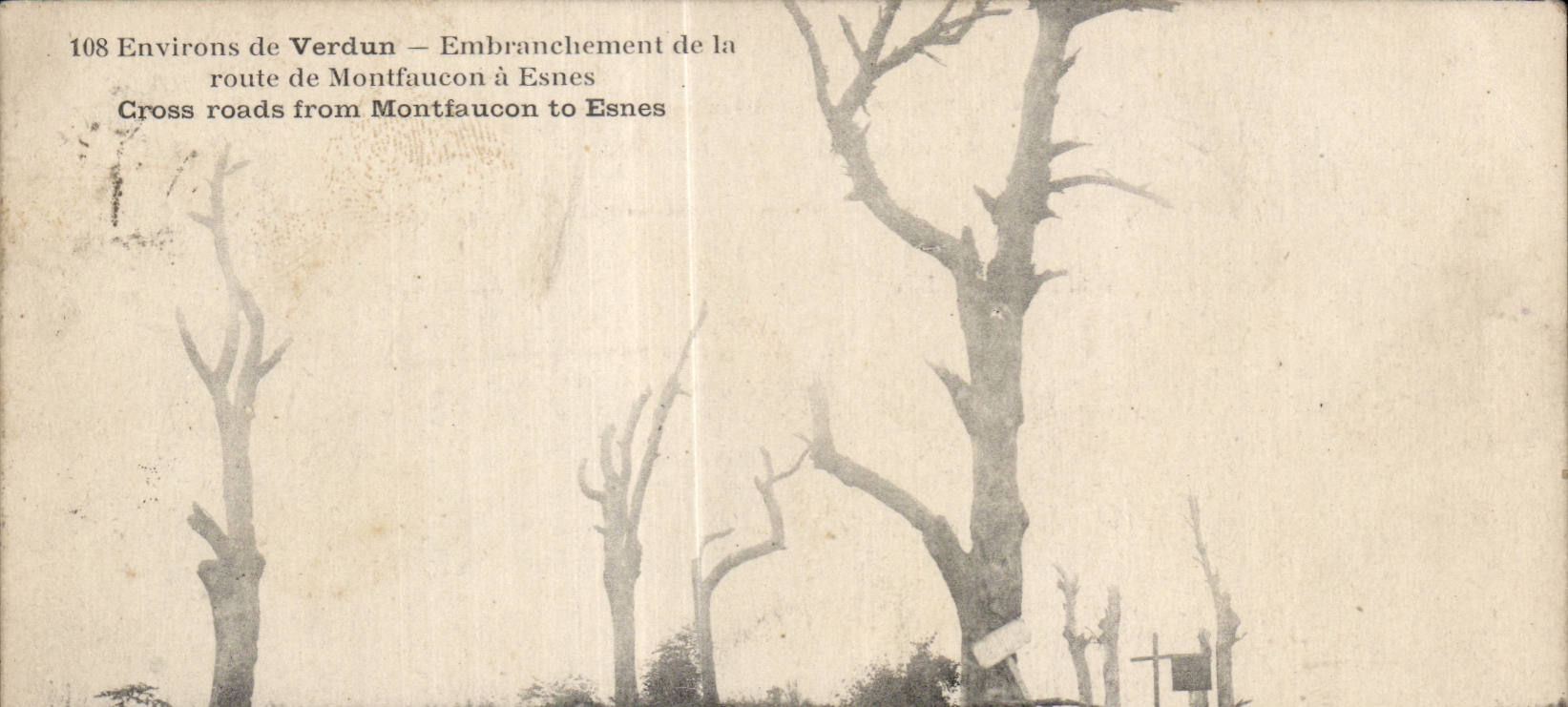 CPA Militaria Environs of Verdun Route of Montfaucon has Esnes