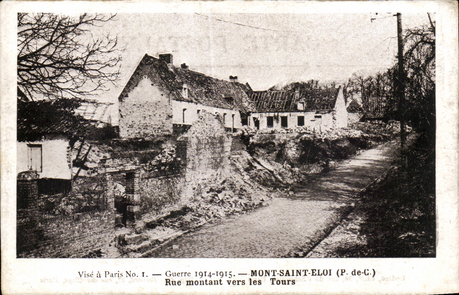 CPA Militaria War 1914 Mont Saint Eloi Street going up towards Tours