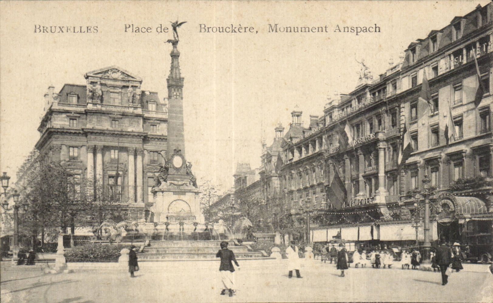 CPA Belgium Brussels Brouckere Anspach Monument