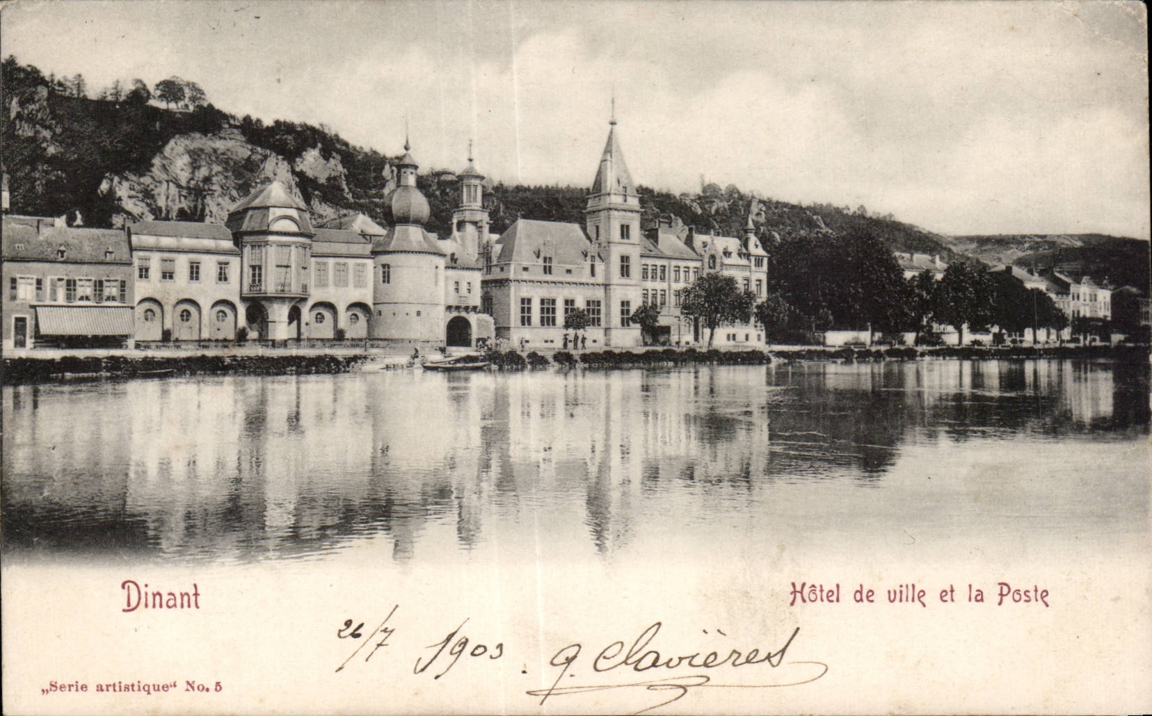Dining CPA Belgium Town hall and the Post office