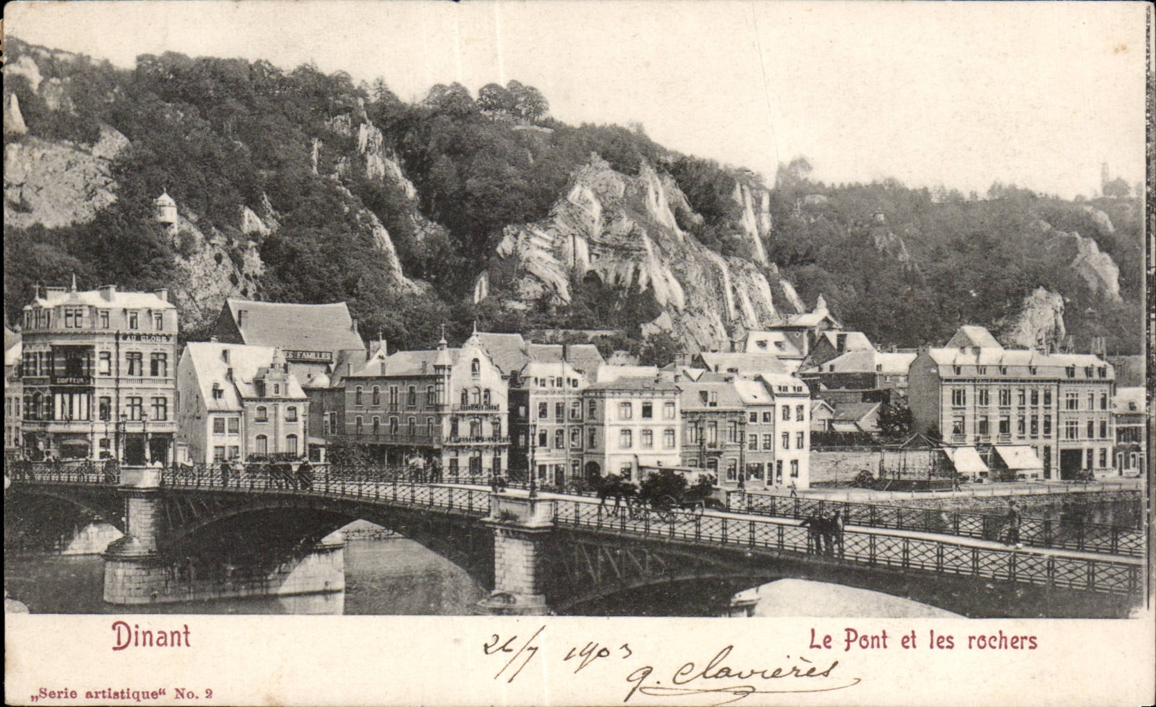 Dining CPA Belgium the bridge and rocks