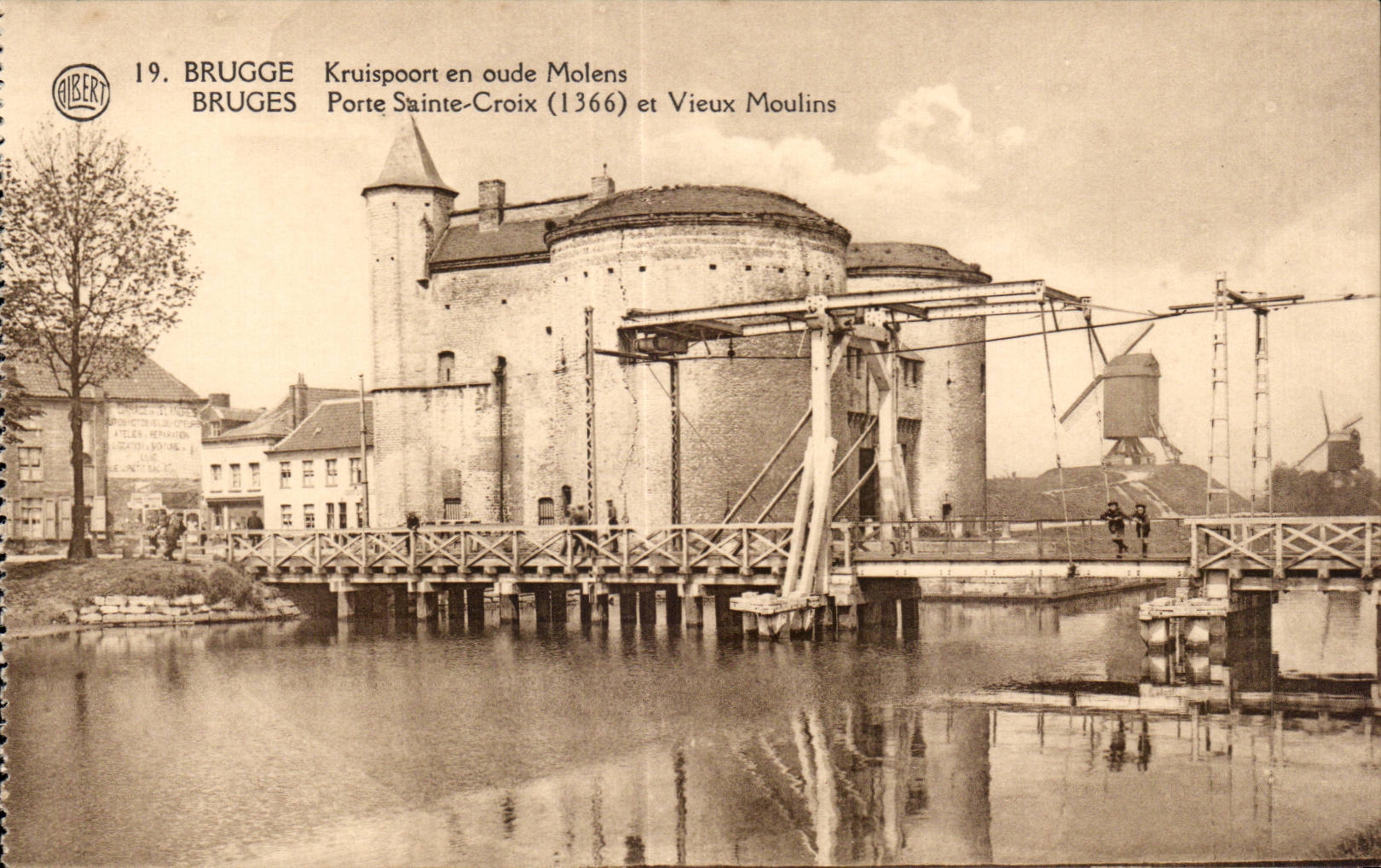 CPA Belgium Brugge Gate Sainte Cross (1366) and old mills