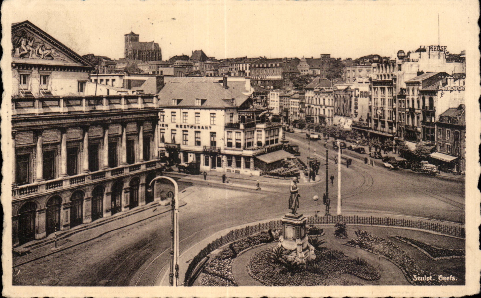 CPA Belgium Liege Statue Gretry and royal theater
