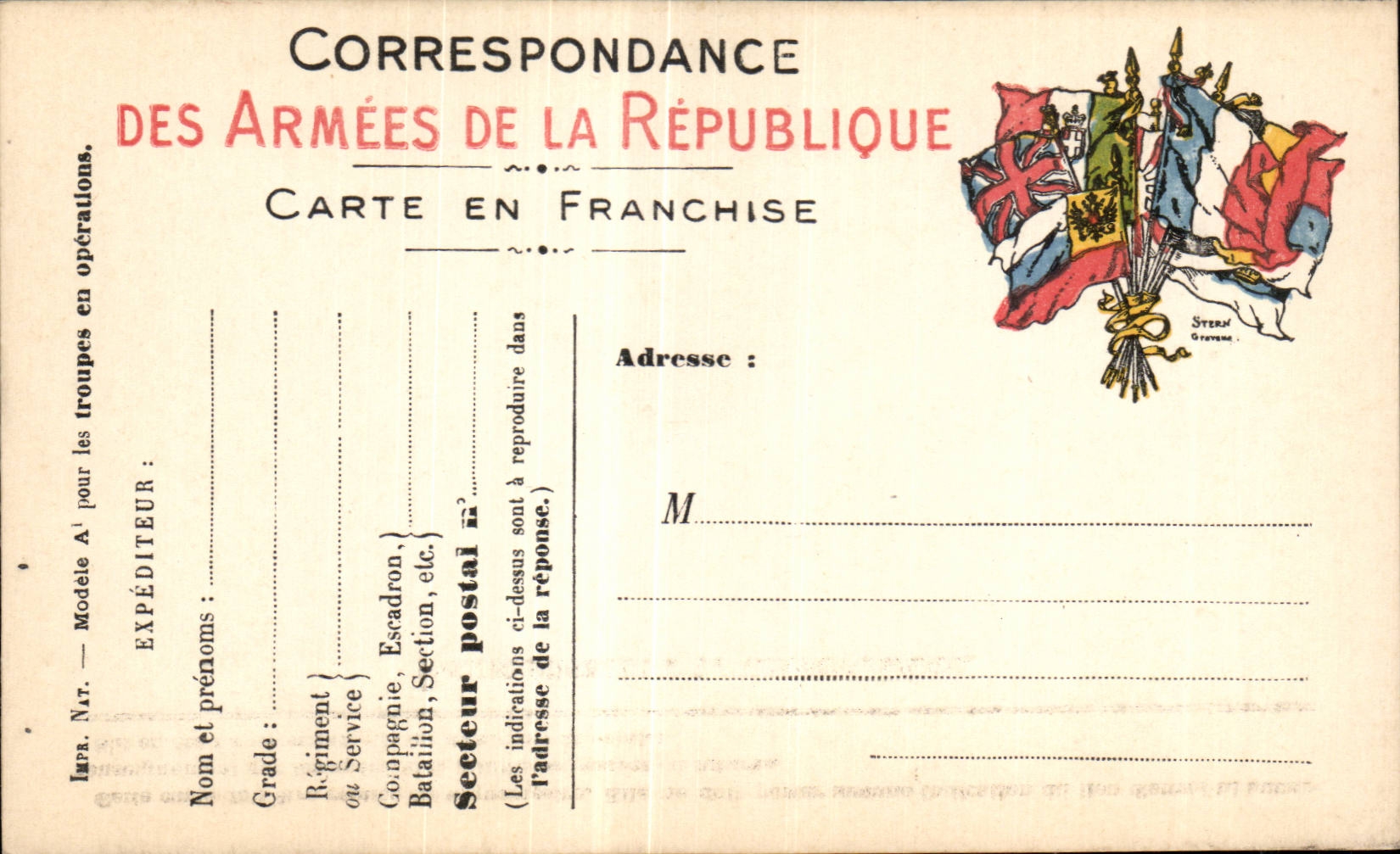 Militaria Chart as a Frenchwoman New Correspondence of the armies