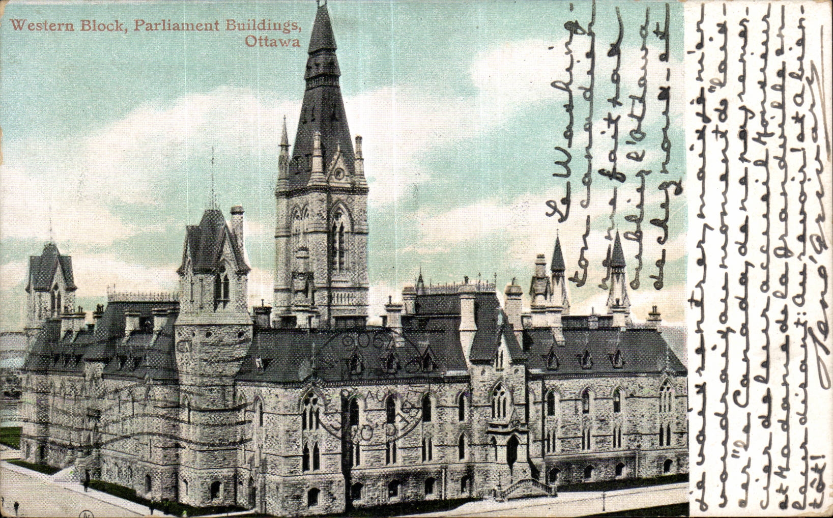 CPA Western Block Parliament Buildings Ottawa