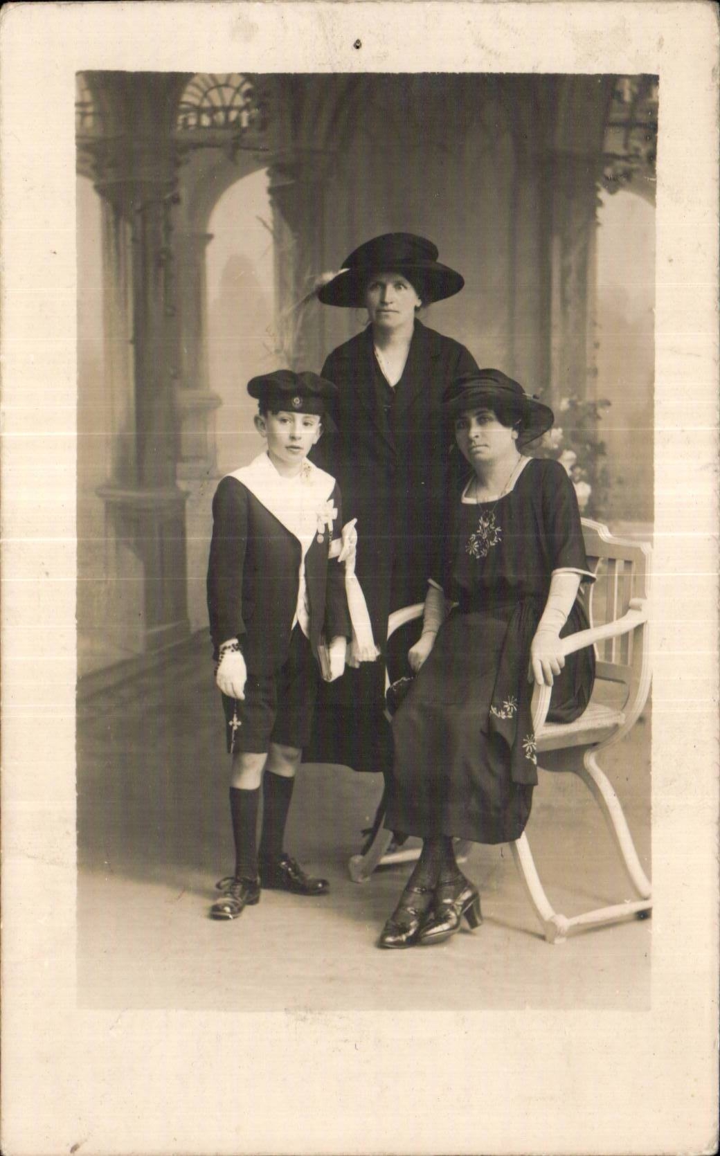 CARTE PHOTO Fantaisie - Femme - Woman and child - 