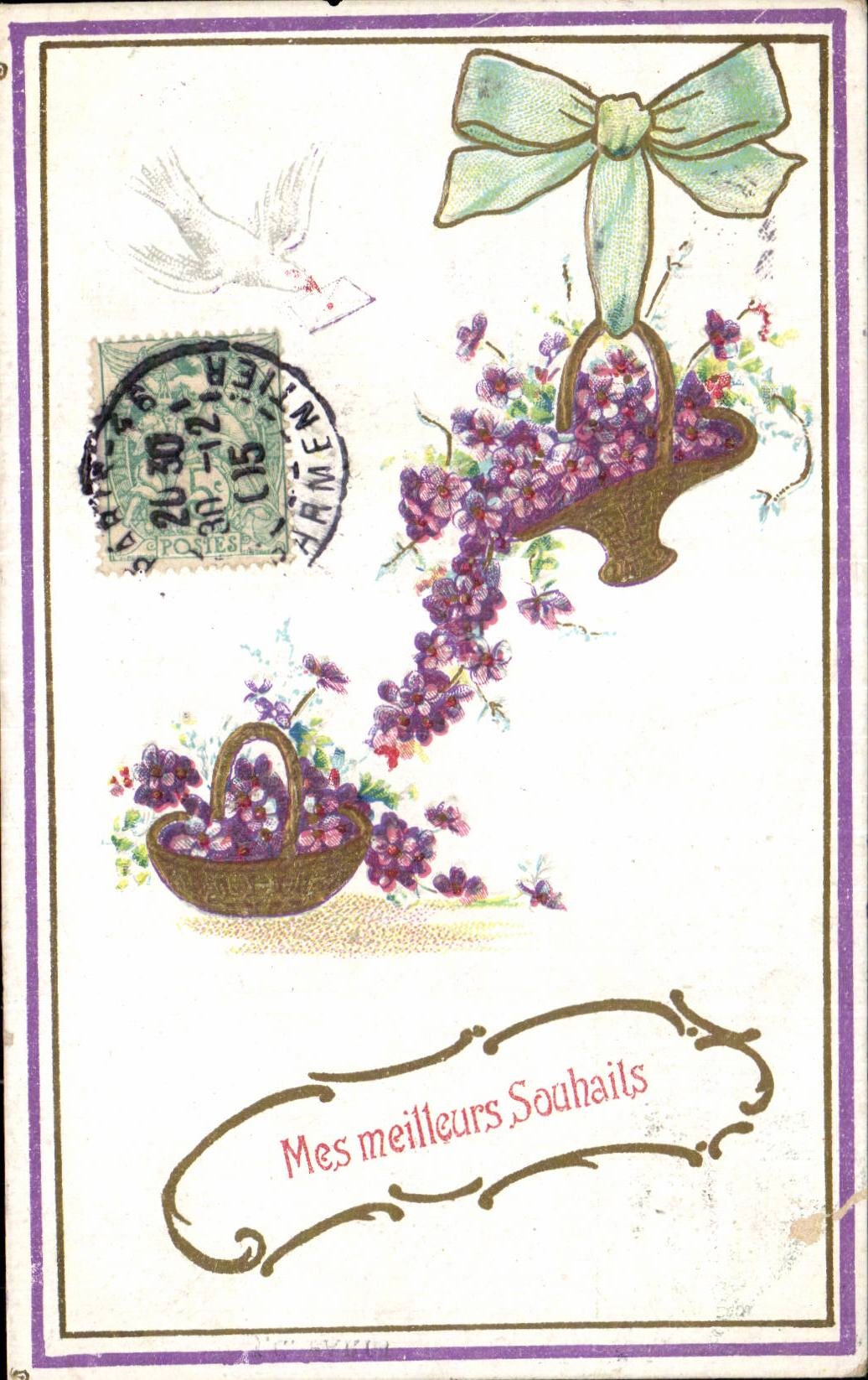 Fleurs basket of - CPA 