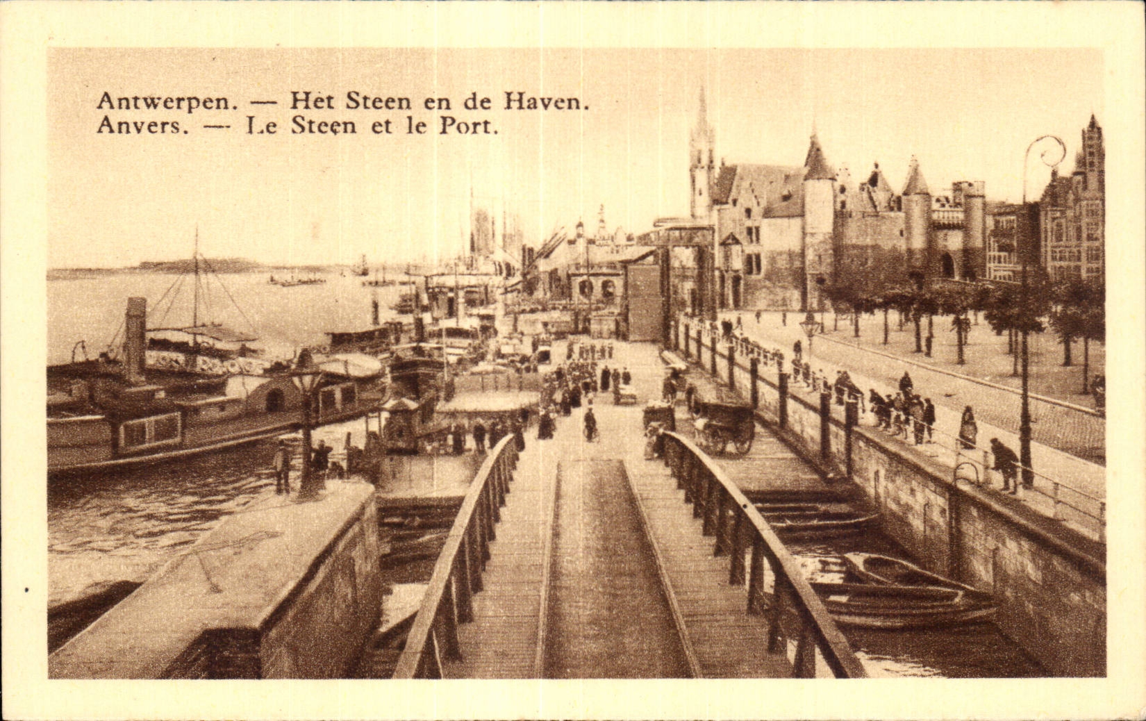 Belgica - Belgien - Belgica - Amberes - Antwerpen - Het Steen en asilo - CPA