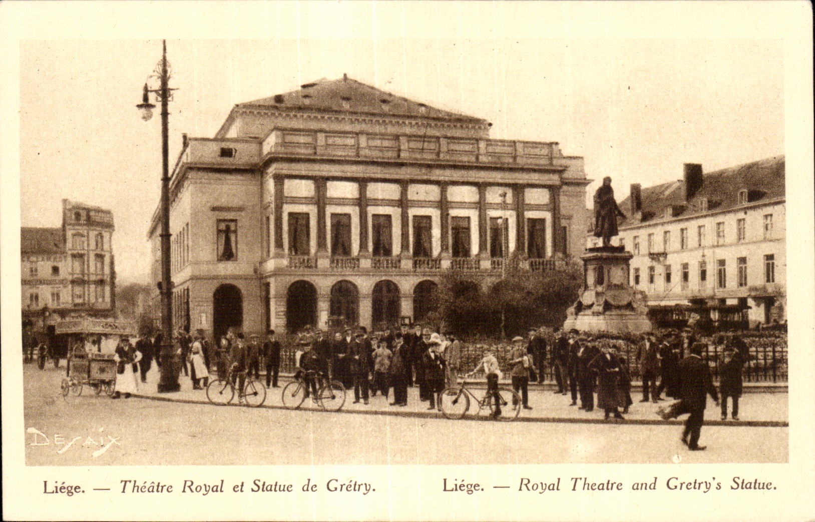 Belgium - Belgium - Belgien - Liege - Royal Theater and Statue of Gretry - CPA