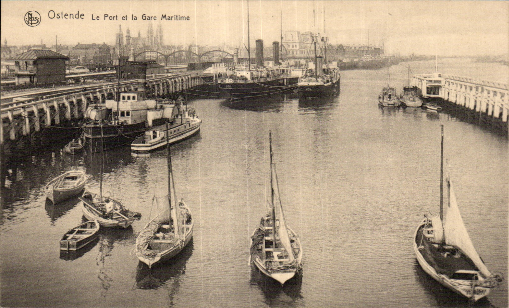 Belgium - Belgium - Belgien - Ostend - the Port and Train station Maritime - CPA