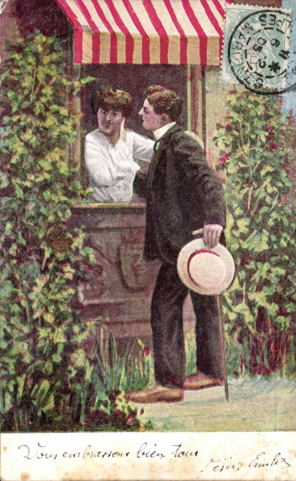 CPA Fantaisie Couple Femme