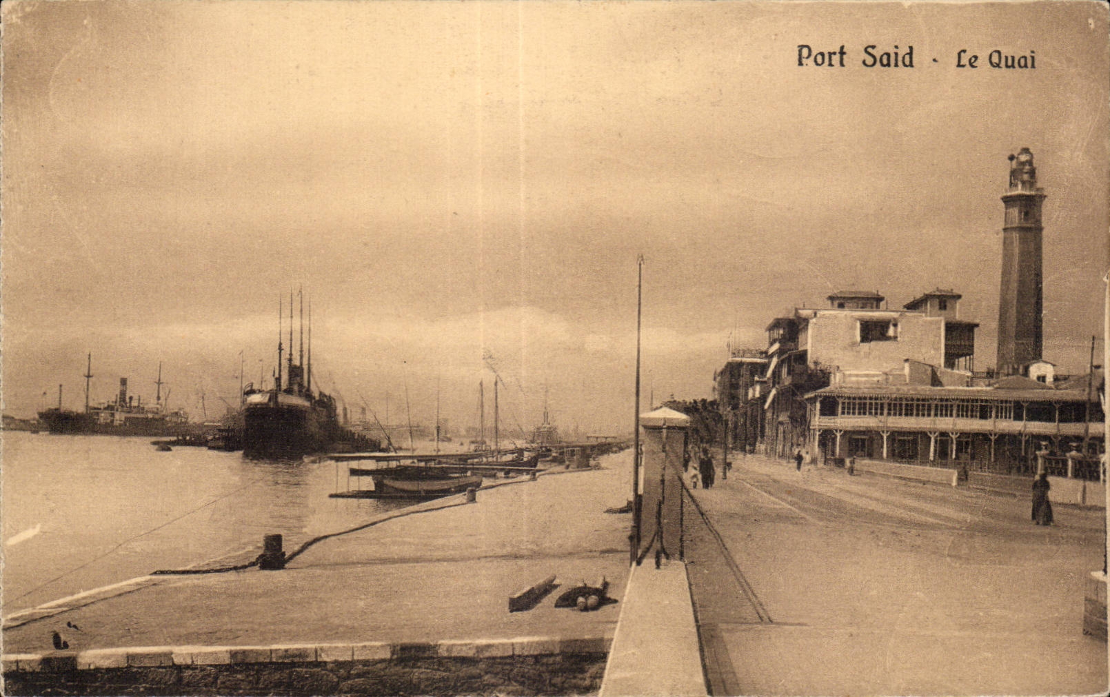 CPA Egipto Egipto Port Saïd el muelle