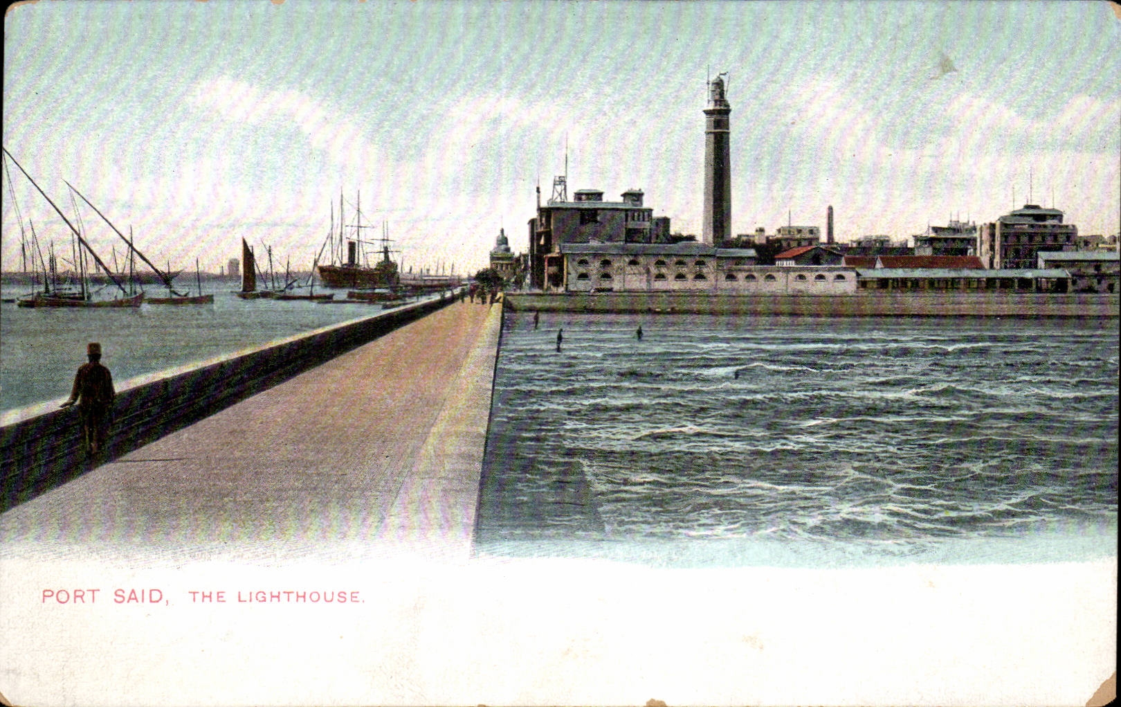 Faro dicho portuario del faro de CPA Egipto Egipto