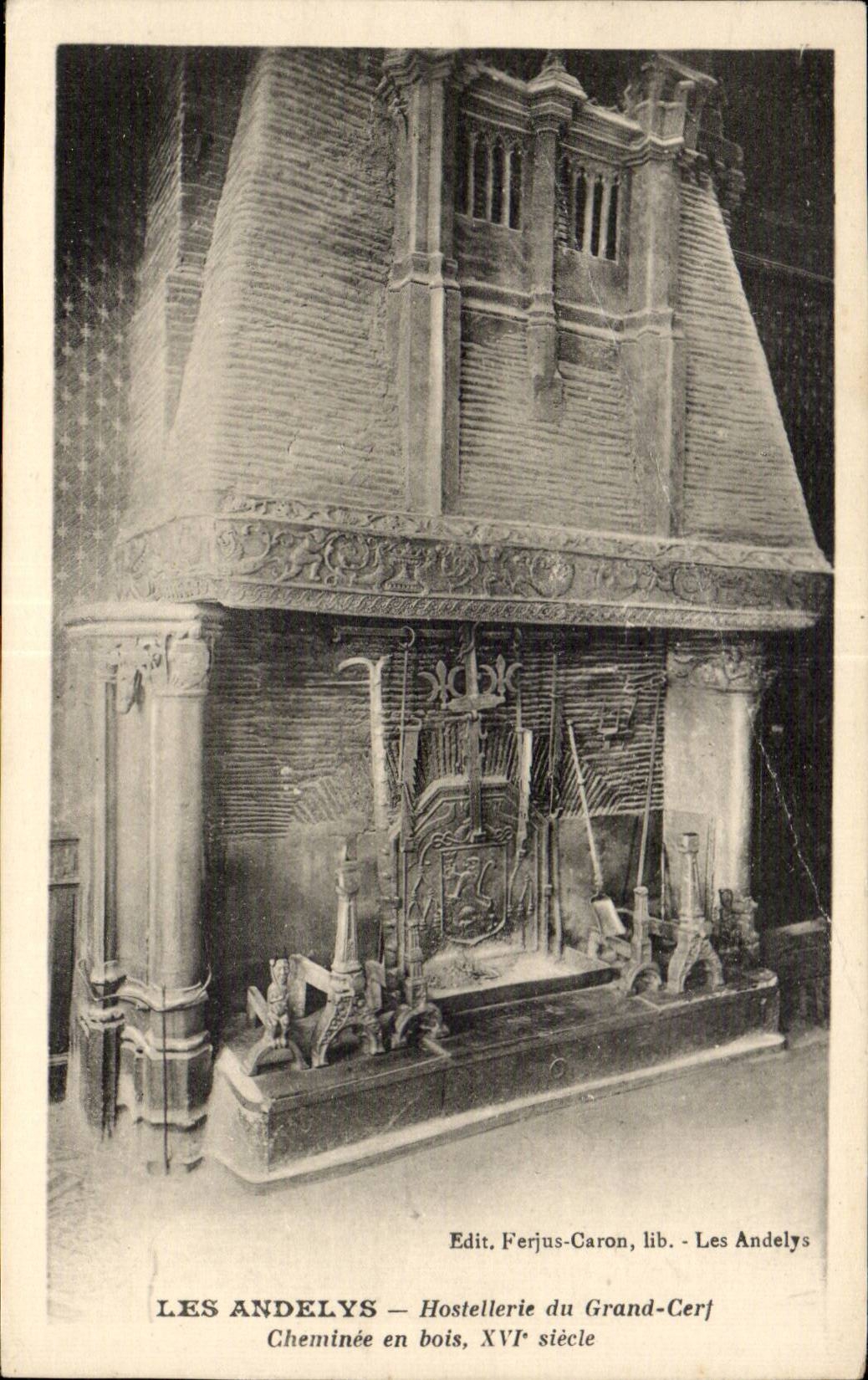 CPA Andelys Fashionable country inn of the hart Chimney out of wooden