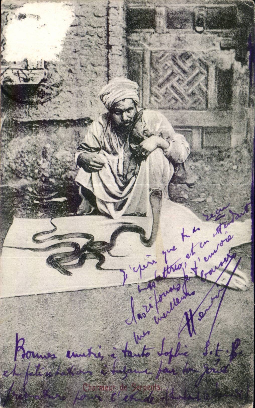 Africa - Africa - Egipto - Egipto - serpiente para encantar - serpiente - CPA