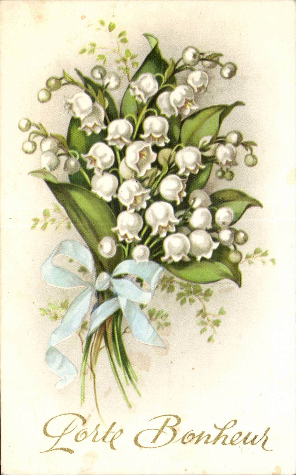 Fleurs Porte Bonheur - Muguet - Lily of the Valley - CPA 