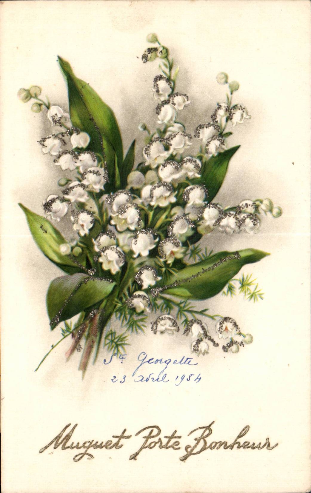 Fleurs Porte Bonheur - Muguet - Lily of the Valley - CPA 