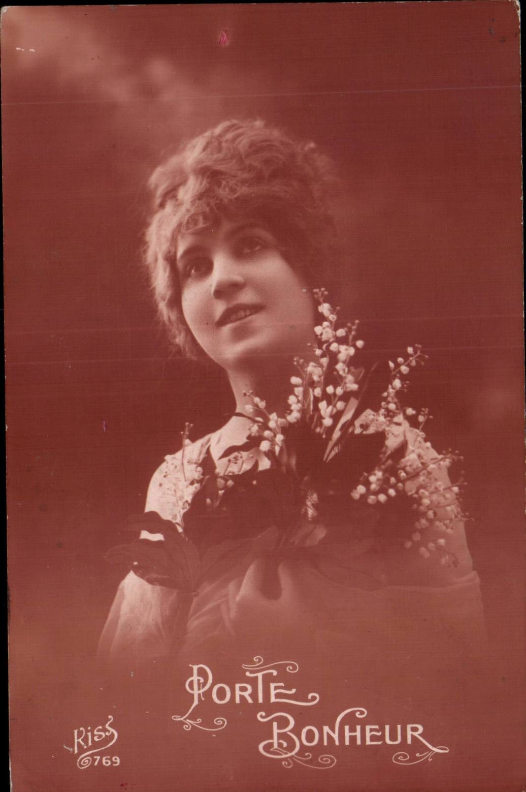 Fantaisie - Femme - Porte Bonheur - Muguet - Lily of the Valley - CPA 