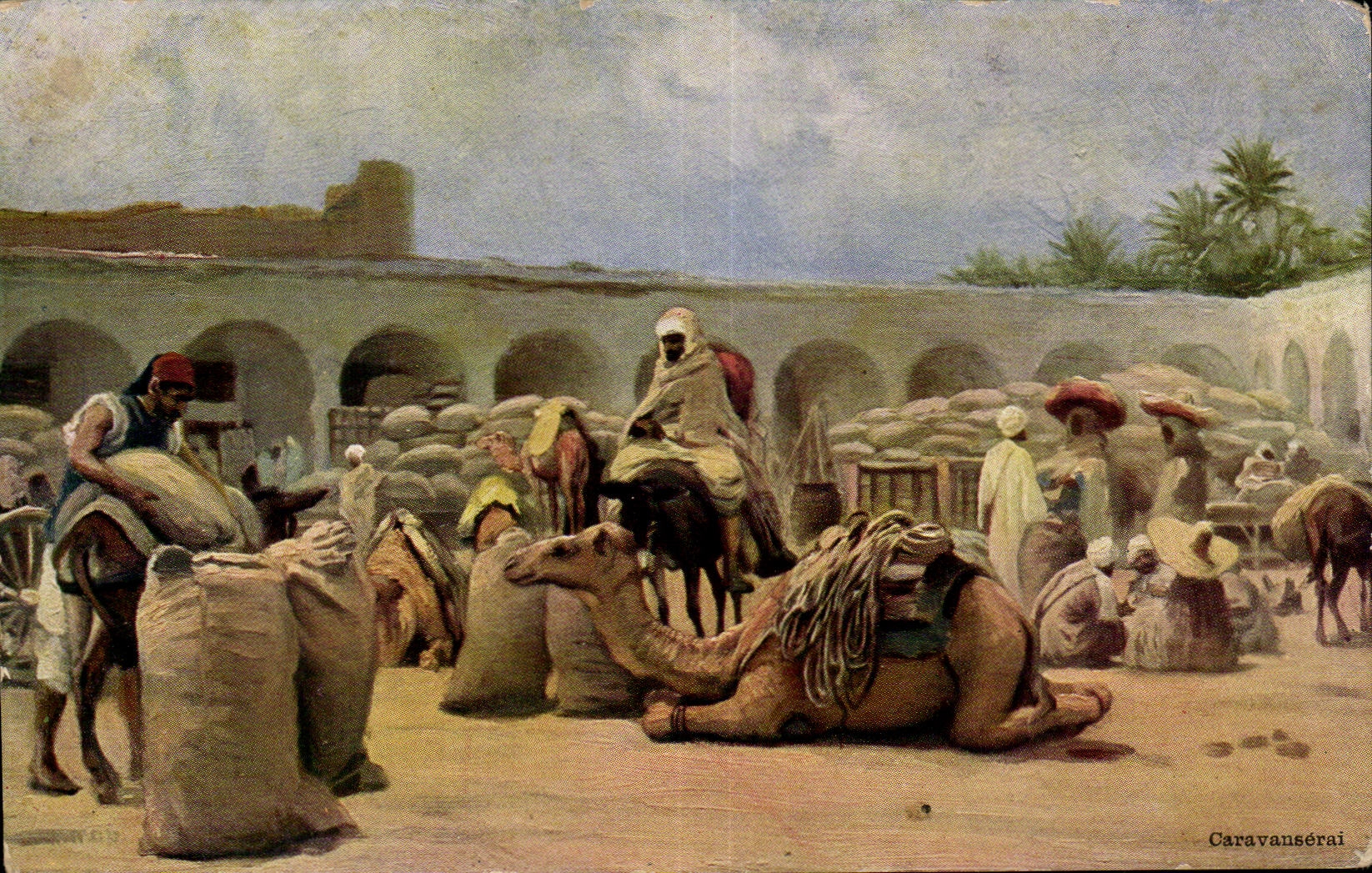 Africa - Africa - Egypt - Egypt - Caravanserai - Camel - Camel - CPA