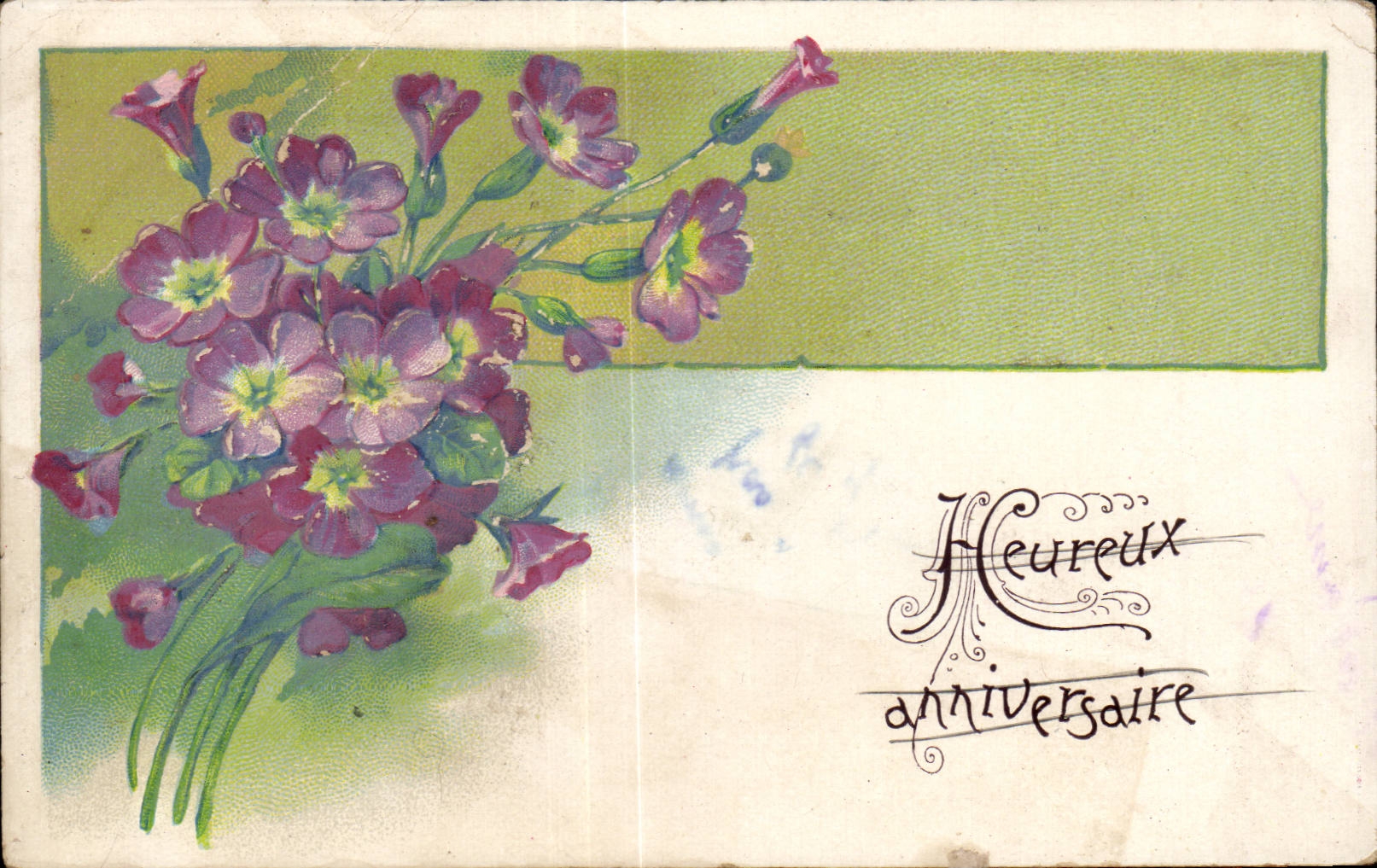 Fleurs Heureux Anniversaire - CPA 