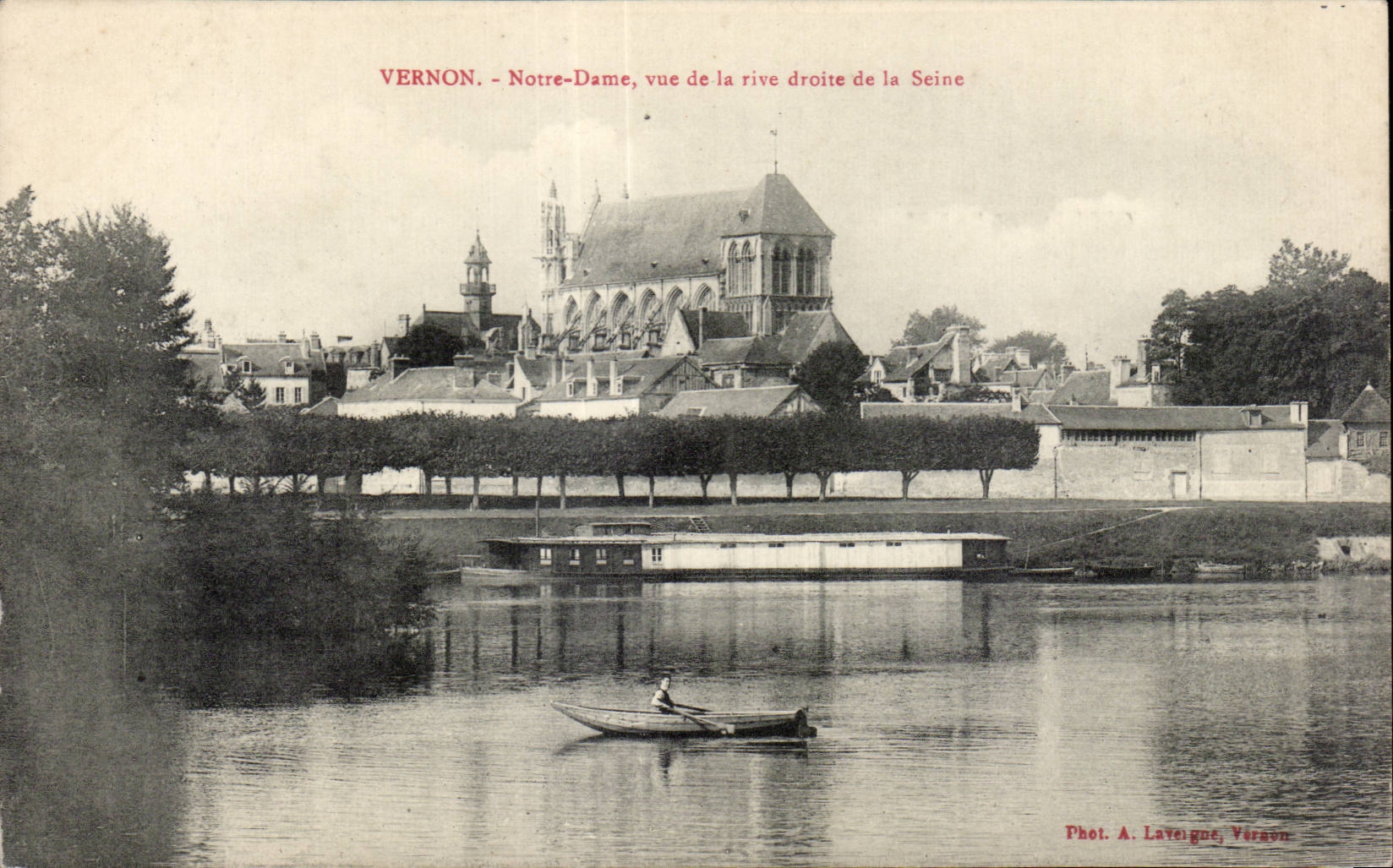 CPA Vernon Notre Dame visto del banco derecho del Seine