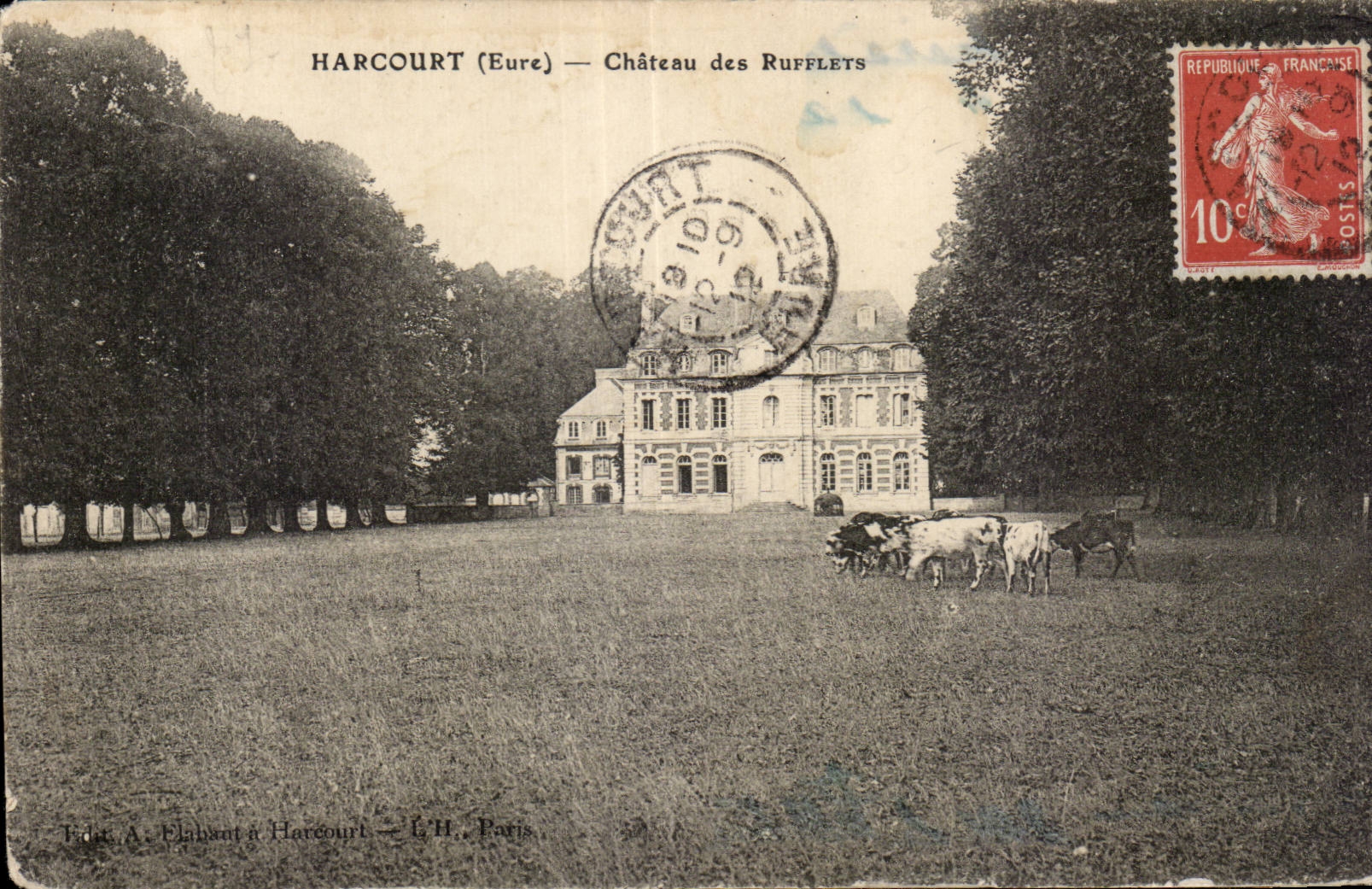 CPA Harcourt the Eure Castle Of Rufflets Cows
