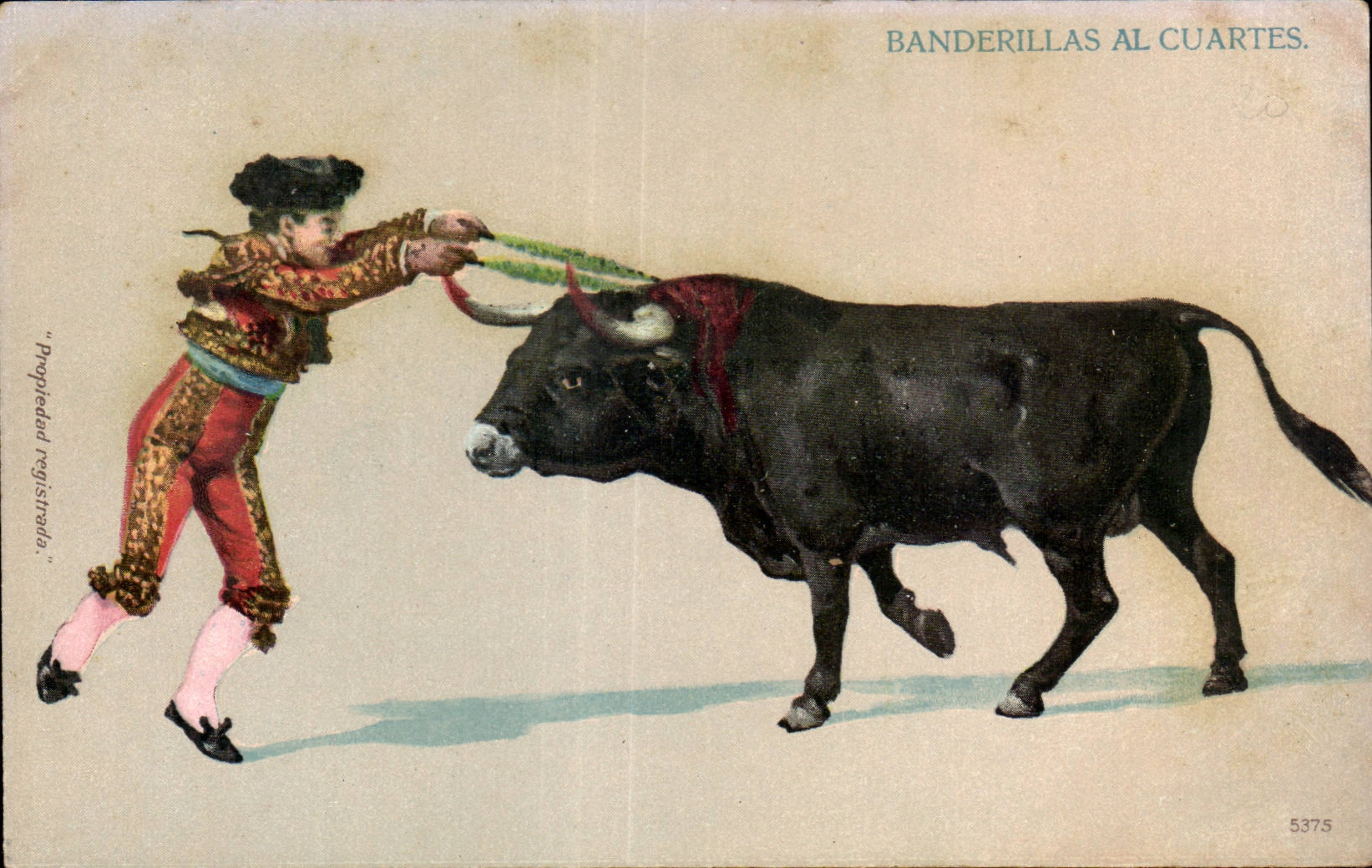 CPA Corrida Banderillas Al Cuartes