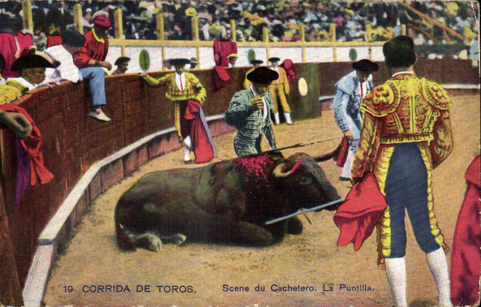 CPA Corrida De Toros Scene du Cachetero La Puntilla