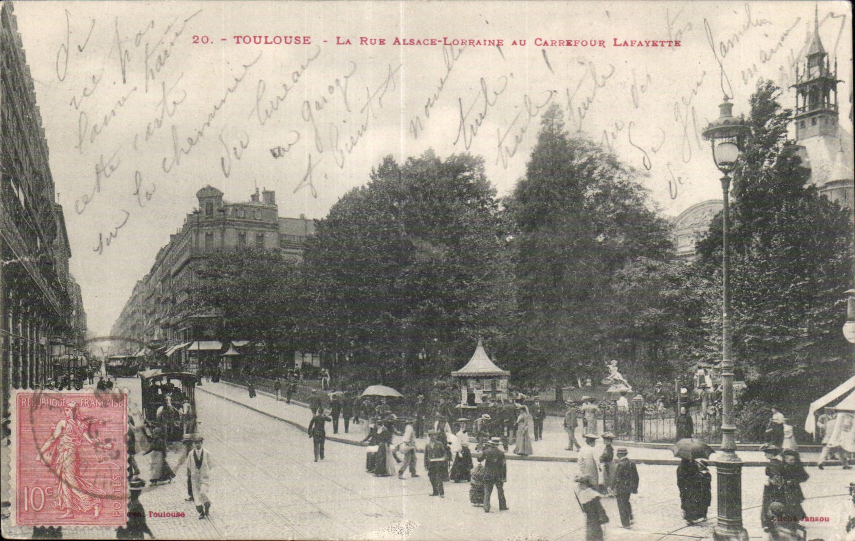 CPA Toulouse la calle Lorena Alsacia con el cabretour Lafaette