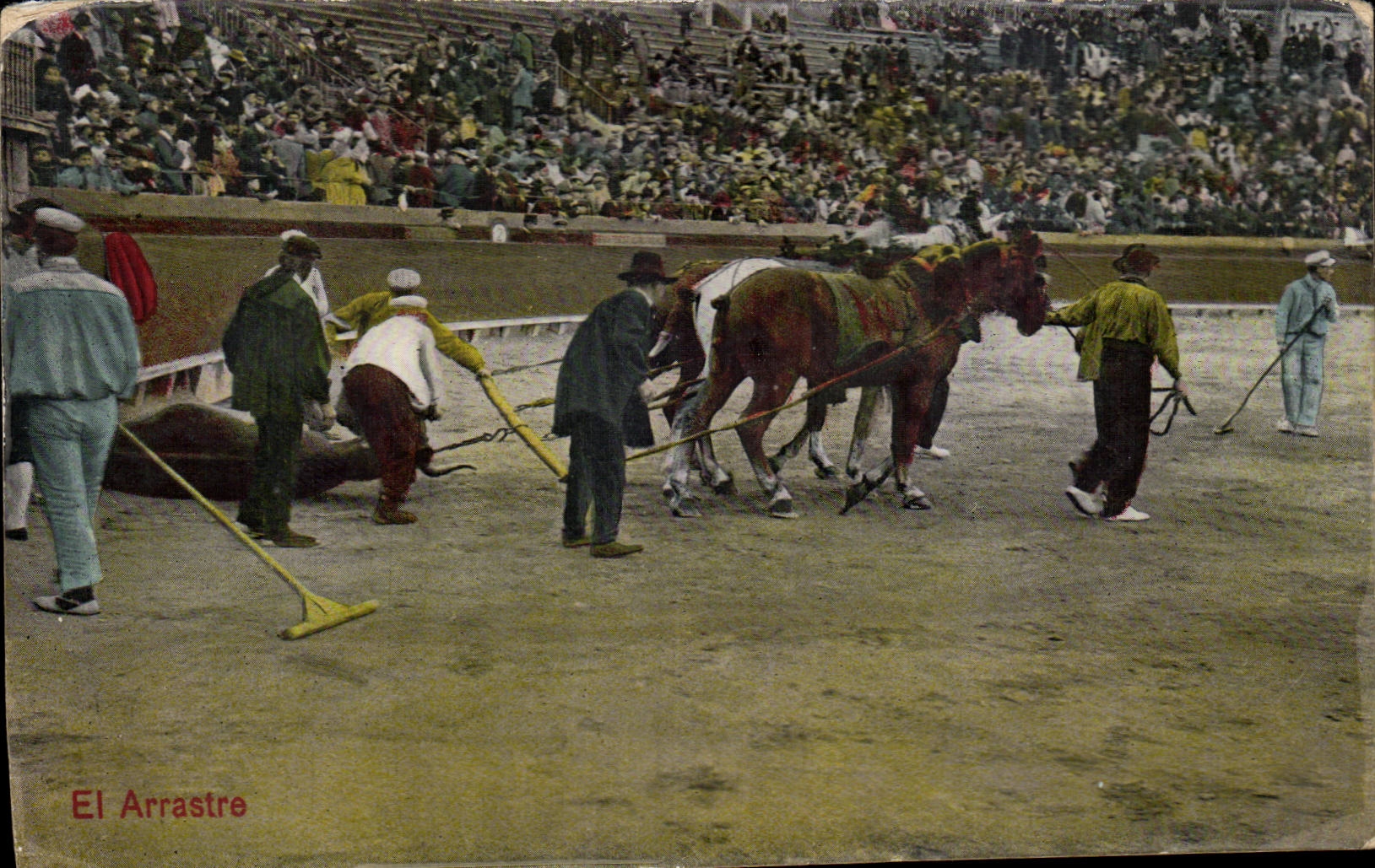 CPA Corrida Taureau El arrastre