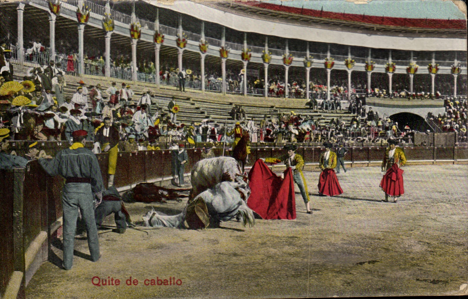 CPA Corrida Taureau Quite de Caballo 