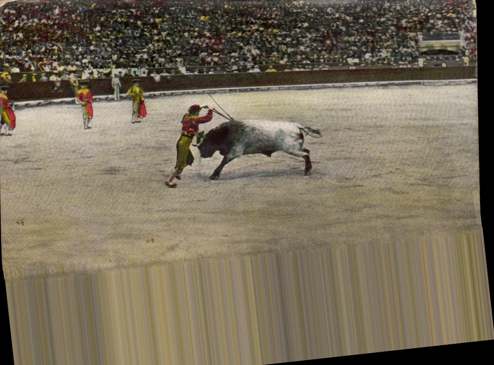 CPA Corrida Taureau Banderillas