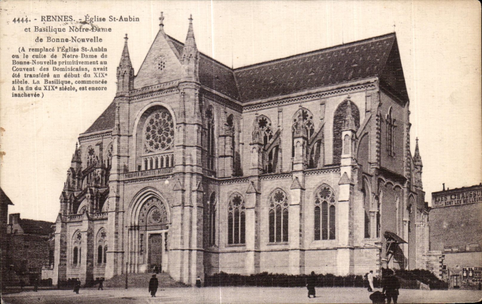 CPA Rennes Eglise St Aubin et Basilique Notre Dame