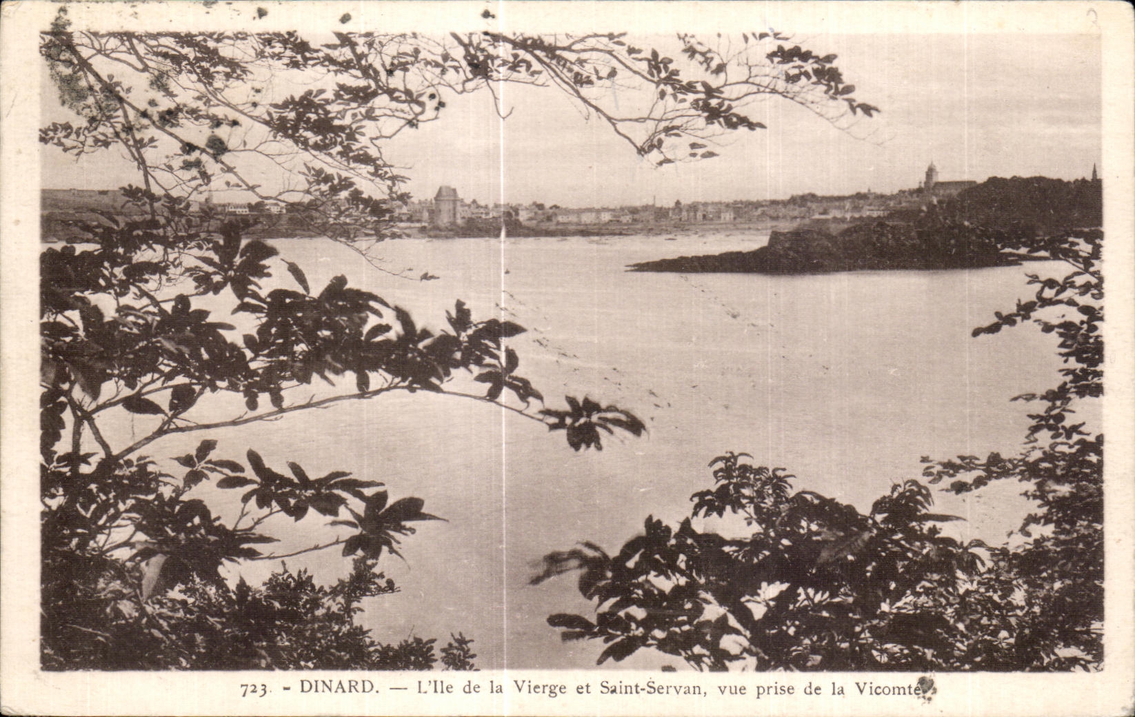 CPA Dinard L Ile de la Vierge et Saint Servan vue prise de la Vicomte