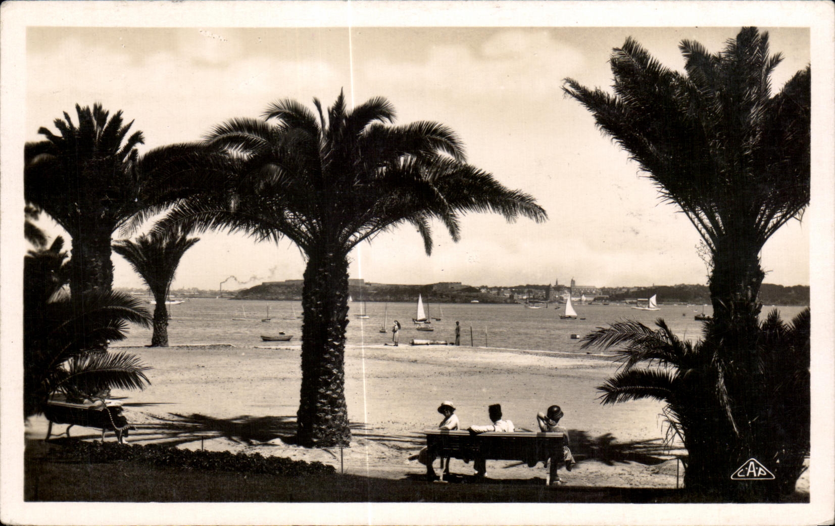 CPA Dinard Les Palmiers Au fond St Servan