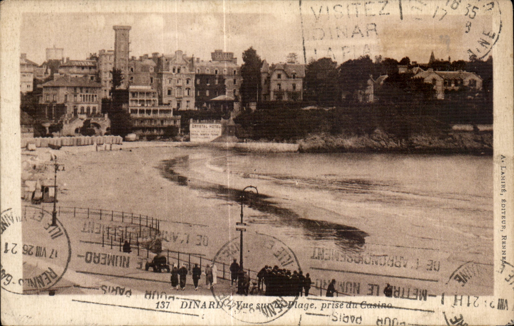 CPA Dinard Vue sur Plage prise du Casino