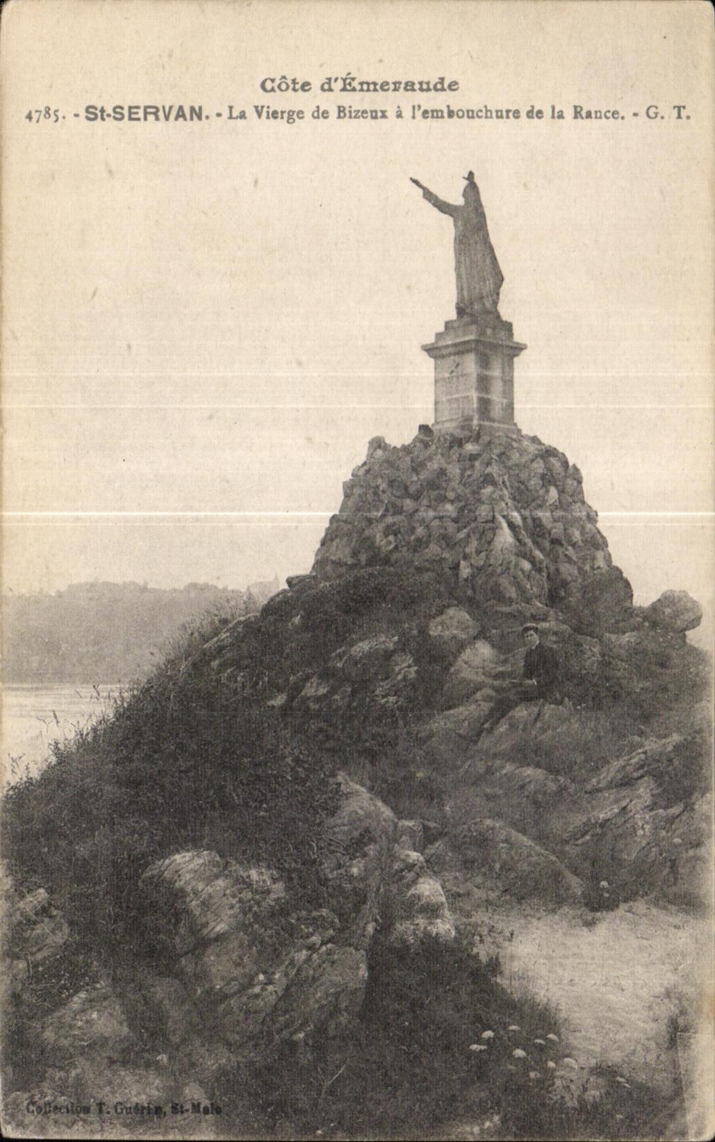 CPA Cote d Emeraude St Servan La Vierge de Bizeux A l embouchure de la Rance