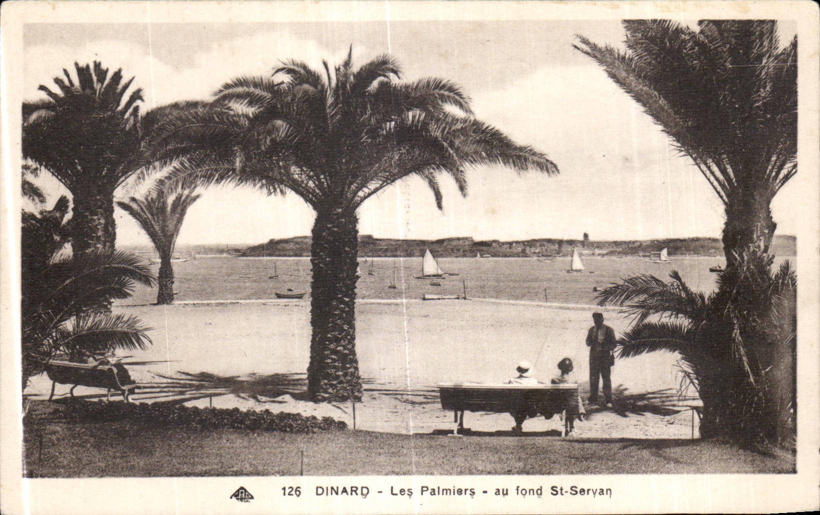 CPA Dinard Les Palmiers au fond St Servan