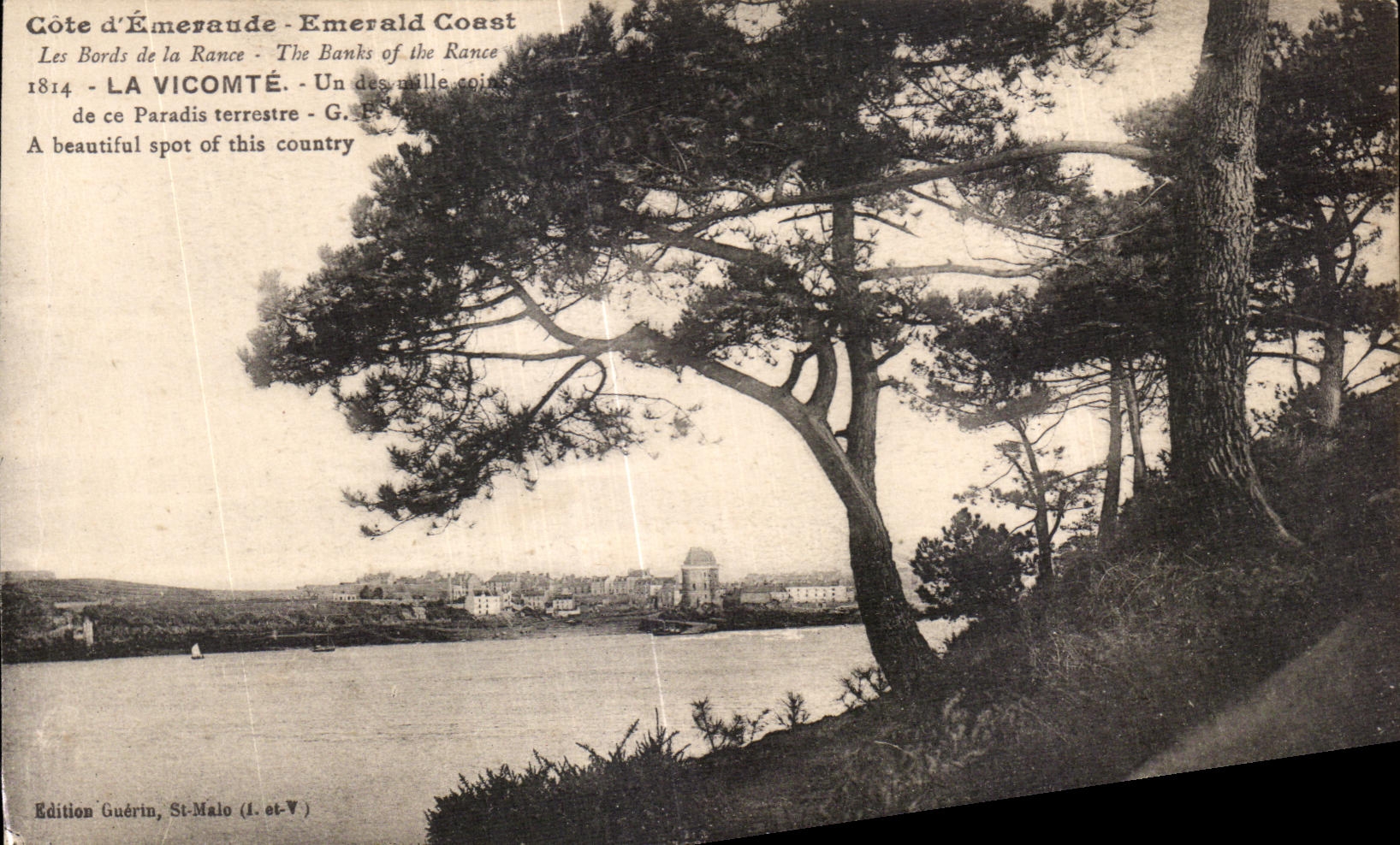 CPA dimensiona la costa esmeralda de Emeraude de los bordes de rancio los bancos el Rance el vizconde